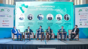 Các diễn giả thảo luận tại phiên thứ 2 với chủ đề: “Giải pháp huy động Tài chính xanh và Thực thi ESG trong thực tiễn”.