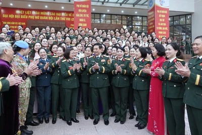 Đại tướng Phan Văn Giang và các đại biểu dự Đại hội. 