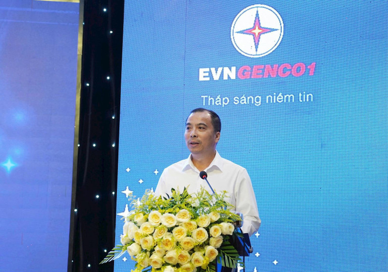 Phó Tổng giám đốc EVN Ngô Sơn Hải đánh giá cao nỗ lực tiên phong của EVNGENCO1. (Ảnh: EVNGENCO1) img-2614.jpg