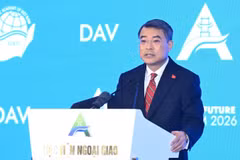 Thủ tướng Lê Minh Hưng phát biểu tại Phiên khai mạc Diễn đàn Tương lai ASEAN lần thứ ba. (Ảnh: Trần Hải)