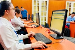 Vận hành thử nghiệm phần mềm dùng chung của Thành phố Hồ Chí Minh, Bình Dương, Bà Rịa-Vũng Tàu. (Ảnh: VƯƠNG LÊ)
