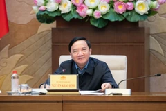 Ủy viên Trung ương Đảng, Phó Chủ tịch Quốc hội Nguyễn Khắc Định, Trưởng Ban Chỉ đạo chuyển đổi số của Quốc hội chủ trì cuộc làm việc. (Ảnh: quochoi.vn)