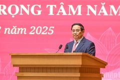 Thủ tướng Chính phủ Phạm Minh Chính phát biểu ý kiến chỉ đạo hội nghị. (Ảnh: Trần Hải)