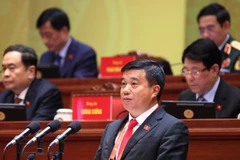 Đồng chí Y Thanh Hà Niê Kđăm, Ủy viên Trung ương Đảng, Bí thư Tỉnh ủy, Trưởng Đoàn đại biểu Quốc hội tỉnh Lâm Đồng, trình bày tham luận: “Củng cố hệ thống chính trị vùng đồng bào dân tộc thiểu số, tăng cường niềm tin của Nhân dân với Đảng”. (Ảnh: TTXVN)