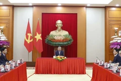 Tổng Bí thư Tô Lâm điện đàm Tổng thống Hàn Quốc Lee Jae Myung. (Ảnh: TTXVN)