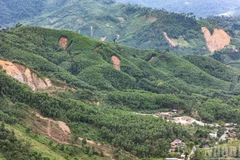 Những điểm sạt lở như những vết sẹo mà thiên tai đi qua để lại trên bề mặt núi rừng Đà Nẵng.