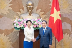 Chủ tịch Quốc hội Trần Thanh Mẫn tiếp bà Obuchi Yuko, Hạ nghị sĩ, Chủ tịch Liên minh Nghị sĩ hữu nghị Nhật Bản-Việt Nam. (Ảnh: Duy Linh)