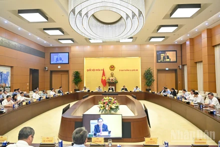 Quang cảnh phiên họp Ủy ban Thường vụ Quốc hội tuần qua tại Nhà Quốc hội. (Ảnh: DUY LINH)