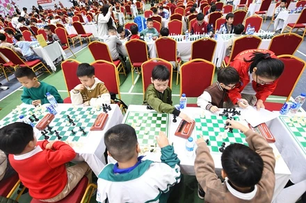 Giải Cờ vua học sinh Báo Thiếu niên Tiền phong và Nhi đồng toàn quốc năm học 2025-2026 thu hút hơn 1.600 vận động viên nhí tham dự. (Ảnh: Báo Thiếu niên Tiền phong và Nhi đồng)