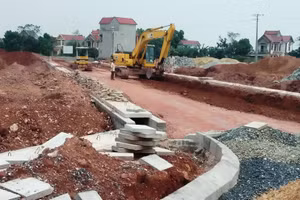 Thi công dự án tái định cư đại lộ Đông - Tây tỉnh Thái Nguyên.