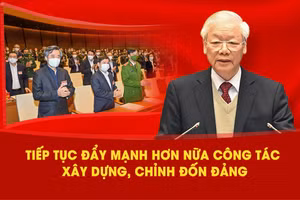 Tổng Bí thư Nguyễn Phú Trọng phát biểu tại Hội nghị. (Ảnh: THỦY NGUYÊN)