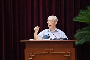 Tổng Bí thư Nguyễn Phú Trọng phát biểu tại Hội nghị.