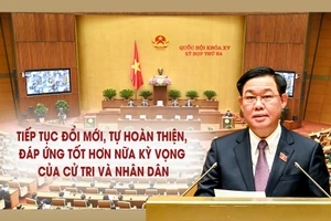 Chủ tịch Quốc hội Vương Đình Huệ phát biểu bế mạc Kỳ họp thứ ba, Quốc hội khóa XV. (Ảnh: DUY LINH)