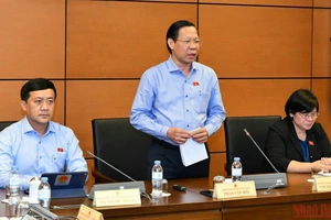 Đại biểu Phan Văn Mãi phát biểu tại phiên thảo luận Tổ 2, sáng 6/6. (Ảnh: NGUYÊN KHOA)