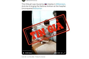 Ảnh chụp màn hình bài đăng đưa thông tin sai sự thật trên mạng xã hội Twitter.