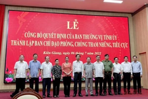 Ban Chỉ đạo Chỉ đạo phòng, chống tham nhũng, tiêu cực tỉnh Kiên Giang ra mắt. 