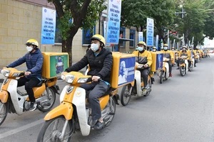 Ra quân vận động người dân tham gia bảo hiểm xã hội tự nguyện tại Hà Nội. (Ảnh: Bảo hiểm xã hội Hà Nội).