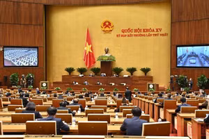 Quang cảnh phiên họp Quốc hội sáng 10/1. (Ảnh: Khoa Linh)