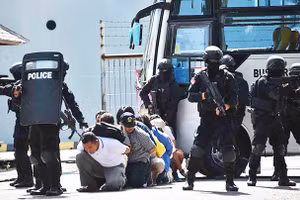 Lực lượng an ninh Indonesia diễn tập chống khủng bố. Ảnh: The ASEAN POST