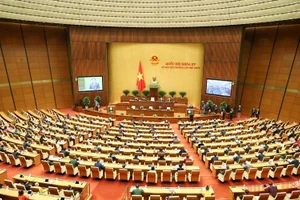 Toàn cảnh phiên khai mạc Kỳ họp bất thường lần thứ nhất, Quốc hội khóa XV, sáng 4/1. (Ảnh: ĐĂNG KHOA)