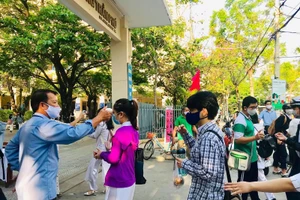 Học sinh Đà Nẵng đi học trở lại từ ngày 14-9. Trong ảnh: học sinh trường THPT Trần Phú. (Ảnh: Đoàn trường THPT Trần Phú)