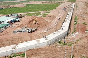 Thi công Khu tái định cư Lộc An - Bình Sơn.