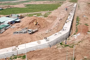 Thi công Khu tái định cư Lộc An - Bình Sơn.