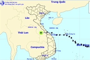 Vị trí và hướng di chuyển của vùng áp thấp. (Nguồn: kttv.gov.vn)