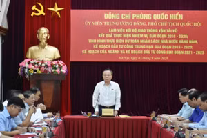 Phó Chủ tịch Quốc hội Phùng Quốc Hiển đã làm việc với lãnh đạo Bộ Giao thông vận tải (GTVT).