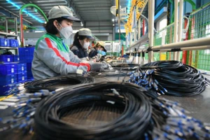 Lao động tại Công ty cổ phần Kỹ thuật công nghiệp Á Châu, khu công nghệ cao Hòa Lạc, Hà Nội (Ảnh: Thành Đạt).