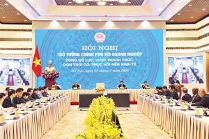 Hội nghị Thủ tướng Chính phủ với doanh nghiệp cùng nỗ lực, vượt thách thức, đón thời cơ, phục hồi nền kinh tế. ẢNH | ĐỨC ANH