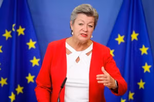 Ủy viên Nội vụ EU, bà Ylva Johansson. (Ảnh: Pool/Reuters)