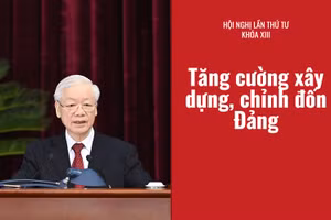 Tổng Bí thư Nguyễn Phú Trọng phát biểu khai mạc Hội nghị. (Ảnh: ĐĂNG KHOA)