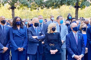 Các lãnh đạo cấp cao của Mỹ dự lễ tưởng niệm tại New York. Ảnh: AMNY