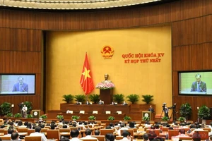 Kỳ họp thứ nhất, Quốc hội khoá XV, sáng 28/7. Ảnh: QUANG HOÀNG