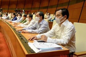 Đại biểu Quốc hội tại Kỳ họp thứ nhất, Quốc hội khoá XV. Ảnh: QUANG HOÀNG