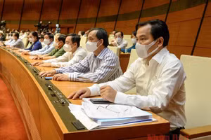 Đại biểu Quốc hội tại Kỳ họp thứ nhất, Quốc hội khoá XV. Ảnh: QUANG HOÀNG