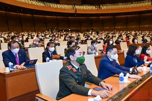 Đại biểu Quốc hội biểu quyết thông qua Nghị quyết về hoạt động chất vấn tại kỳ họp thứ 2. Ảnh: LINH NGUYÊN