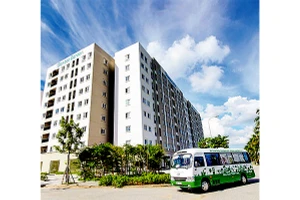  Một góc Dự án nhà ở xã hội Bamboo Garden (huyện Quốc Oai). Ảnh: HÀ THU