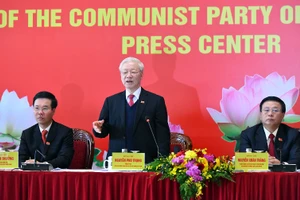 Tổng Bí thư, Chủ tịch nước Nguyễn Phú Trọng phát biểu ý kiến và trả lời báo chí tại buổi họp báo.