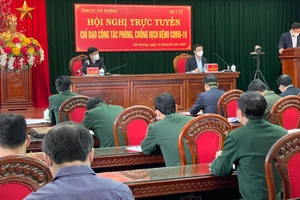 Hội nghị trực tuyến chỉ đạo phòng chống dịch bệnh chiều 14-2, tại đầu cầu Tỉnh ủy Hải Dương.