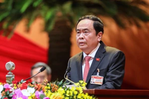 Chủ tịch Ủy ban T.Ư MTTQ Việt Nam Trần Thanh Mẫn trình bày tham luận. (Ảnh: DUY LINH)