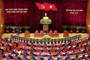 Hình ảnh tại Hội nghị lần thứ nhất, Ban Chấp hành Trung ương Đảng khóa XIII. (Ảnh: Trung tâm Báo chí Đại hội XIII)