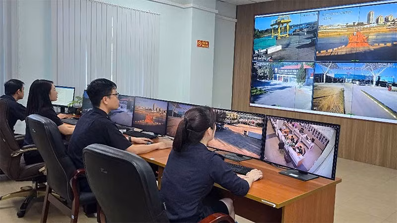 Hải quan cửa khẩu quốc tế Móng Cái giám sát hàng hoá xuất nhập khẩu trên hệ thống camera thông minh