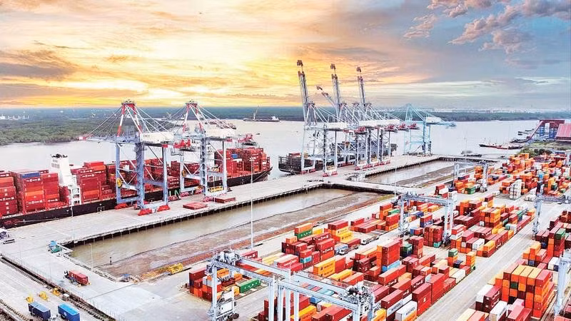 Cụm cảng Cái Mép-Thị Vải, phường Tân Phước,Thành phố Hồ Chí Minh. (Ảnh THẾ ANH)