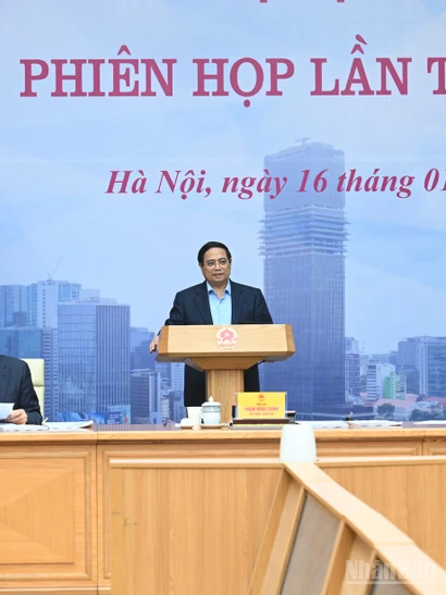 Thủ tướng Phạm Minh Chính phát biểu tại Phiên họp lần thứ nhất của Ban Chỉ đạo Trung tâm tài chính quốc tế tại Việt Nam.