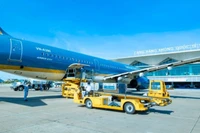 Tàu bay Vietnam Airlines khai thác tại sân bay Vinh.
