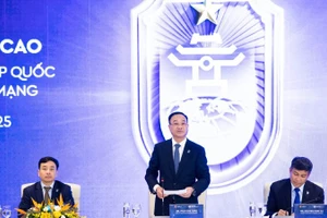 Thượng tướng Phạm Thế Tùng, Thứ trưởng Công an chủ trì họp báo quốc tế.