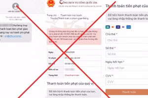 Chiêu trò lừa đảo "phạt nguội" qua website giả mạo dịch vụ công.