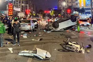 Hiện trường vụ tai nạn.